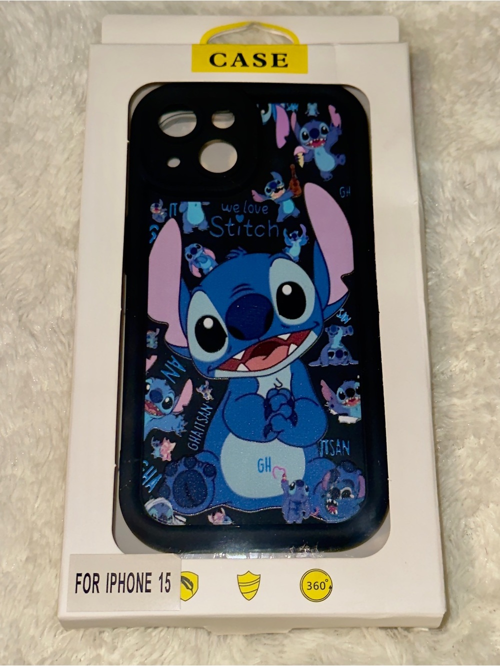 Stitch Blue iPhone 15 Protective Case - Cute Character Design